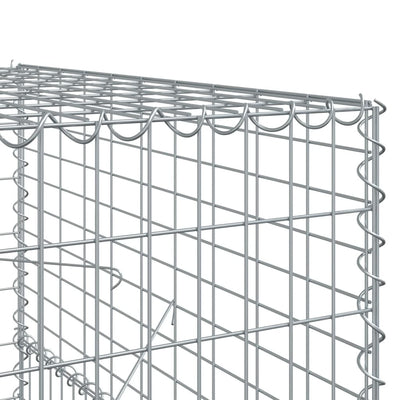 Gabione mit Deckel 100x100x150 cm Verzinktes Eisen