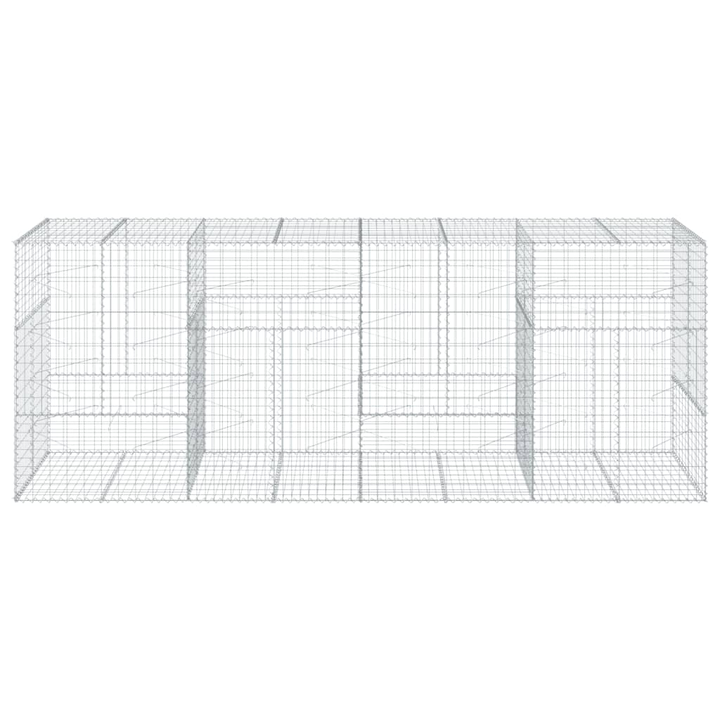 Gabione mit Deckel 400x100x150 cm Verzinktes Eisen