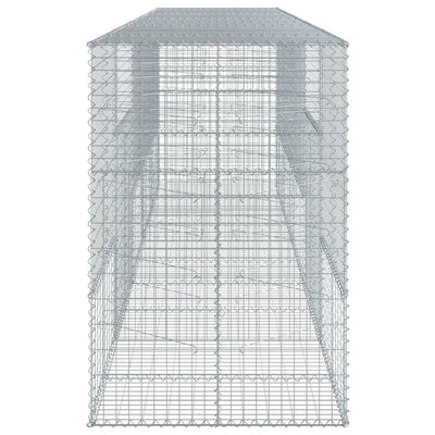 Gabione mit Deckel 500x100x150 cm Verzinktes Eisen