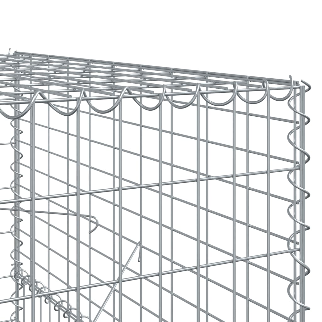 Gabione mit Deckel 800x100x150 cm Verzinktes Eisen