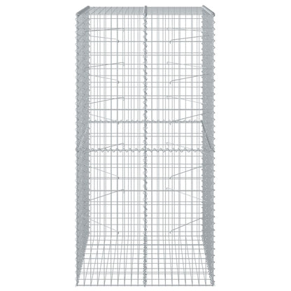 Gabione mit Deckel 100x100x200 cm Verzinktes Eisen