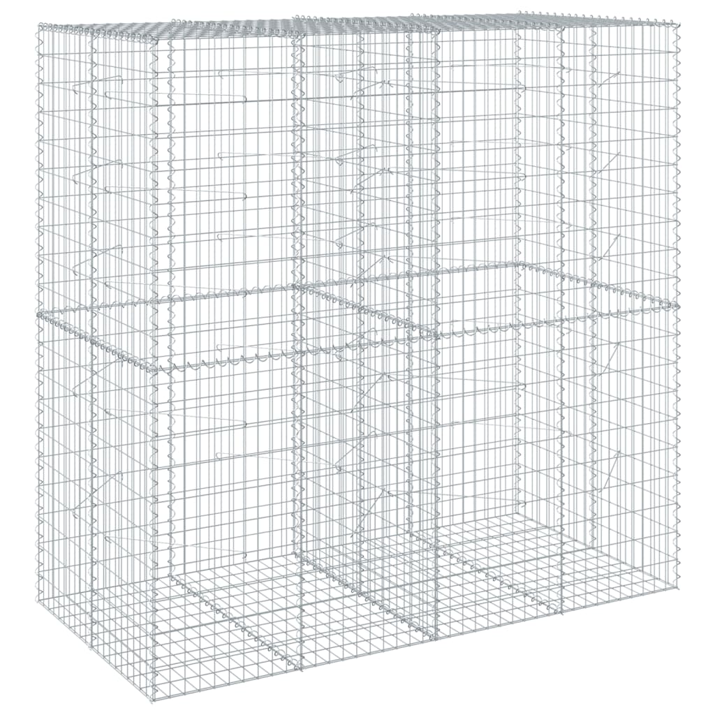 Gabione mit Deckel 200x100x200 cm Verzinktes Eisen