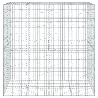 Gabione mit Deckel 200x100x200 cm Verzinktes Eisen