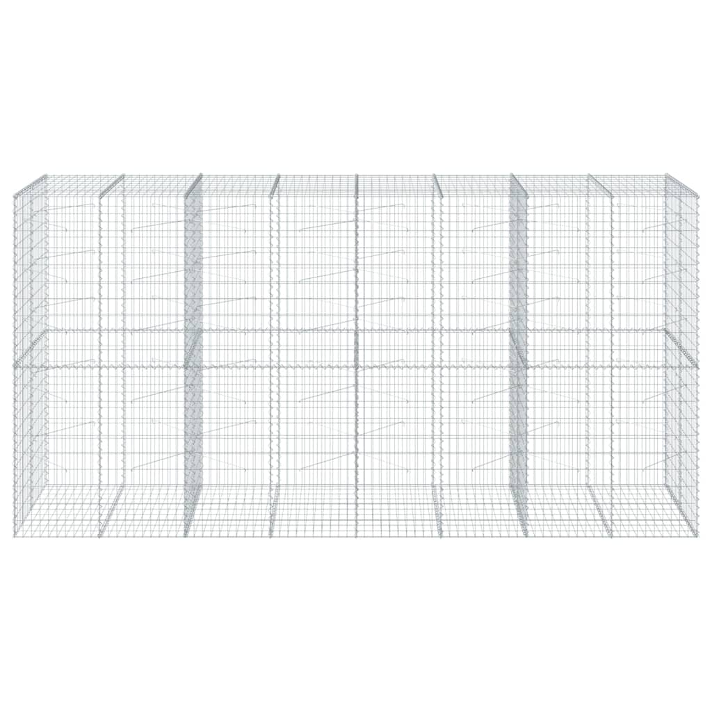 Gabione mit Deckel 400x100x200 cm Verzinktes Eisen