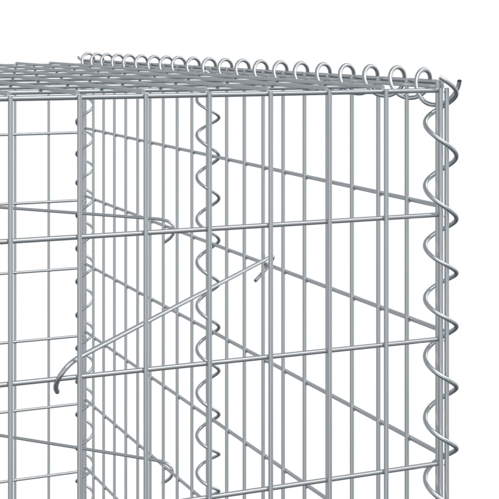 Gabione mit Deckel 400x100x200 cm Verzinktes Eisen