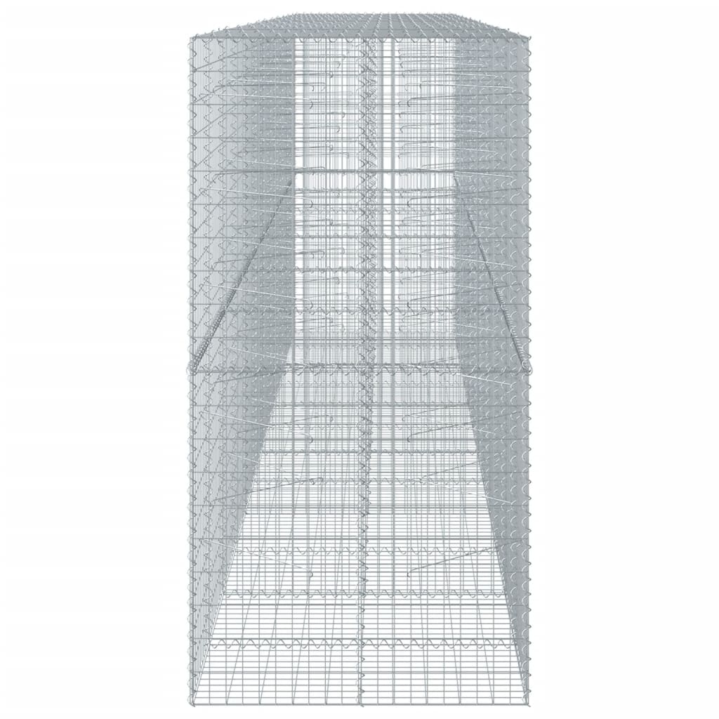 Gabione mit Deckel 600x100x200 cm Verzinktes Eisen