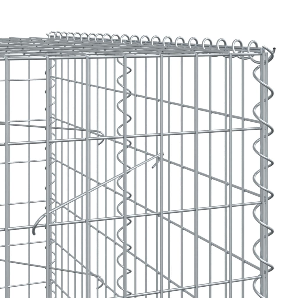 Gabione mit Deckel 650x100x200 cm Verzinktes Eisen