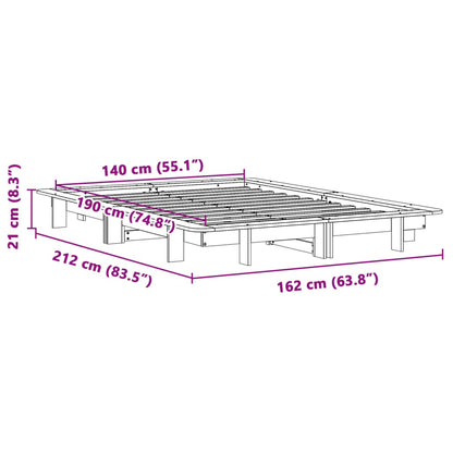 Massivholzbett ohne Matratze 140x190 cm Kiefernholz