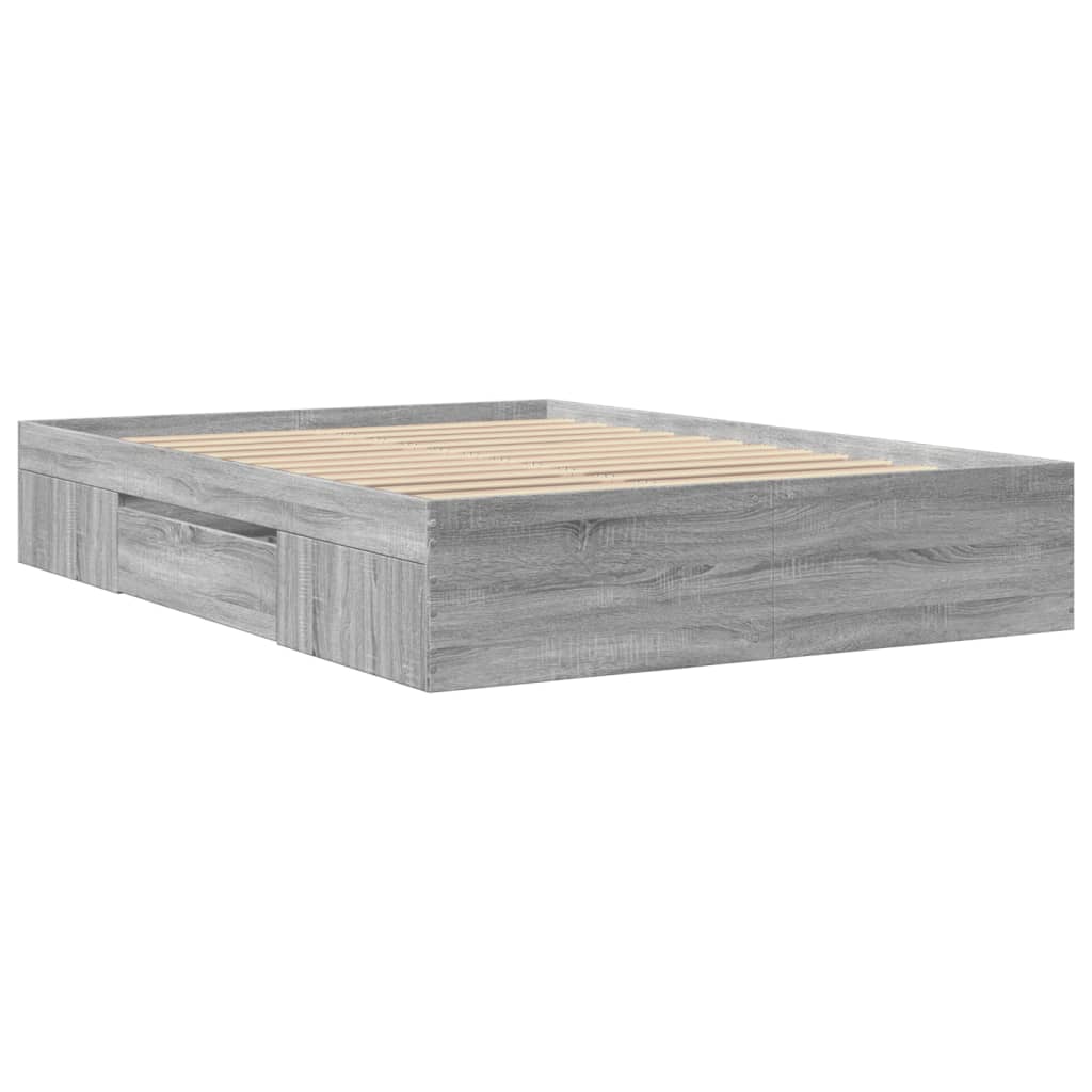 Bettgestell Grau Sonoma 140x200 cm Holzwerkstoff