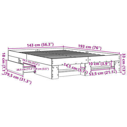 Bettgestell Weiß 140x190 cm Holzwerkstoff