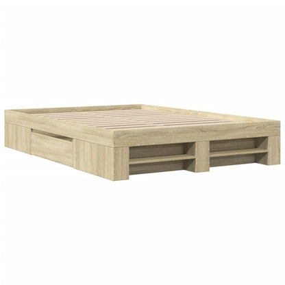 Bettgestell ohne Matratze Sonoma-Eiche 140x190 cm Holzwerkstoff