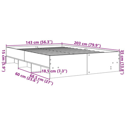 Bettgestell Weiß 140x200 cm Holzwerkstoff