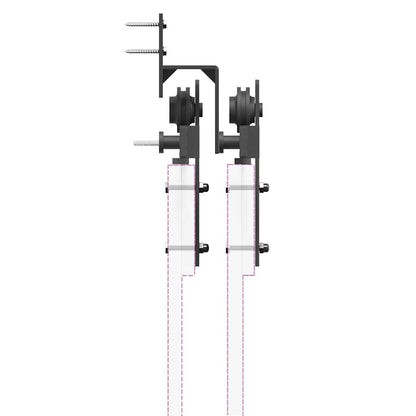 Schiebetürbeschlag-Set 183 cm Stahl Schwarz