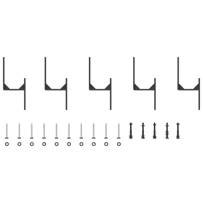 Schiebetürbeschlag-Set 200 cm Stahl Schwarz