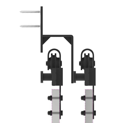 Schiebetürbeschlag-Set 152,5 cm Stahl Schwarz