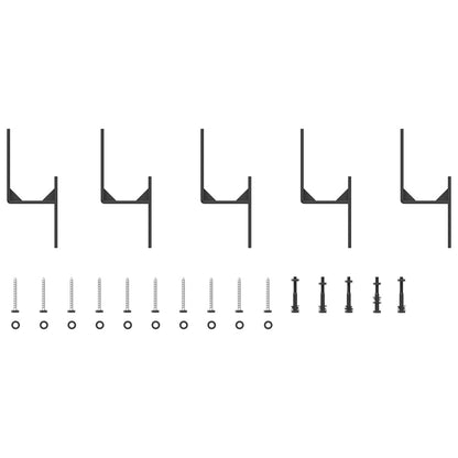 Schiebetürbeschlag-Set 200 cm Stahl Schwarz