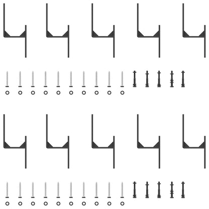 Schiebetürbeschlag-Set 152,5 cm Stahl Schwarz