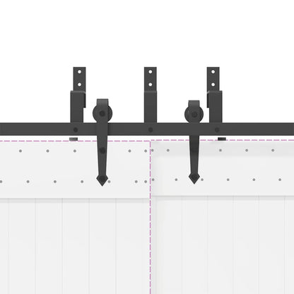 Schiebetürbeschlag-Set 152,5 cm Stahl Schwarz