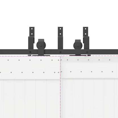 Schiebetürbeschlag-Set 183 cm Stahl Schwarz