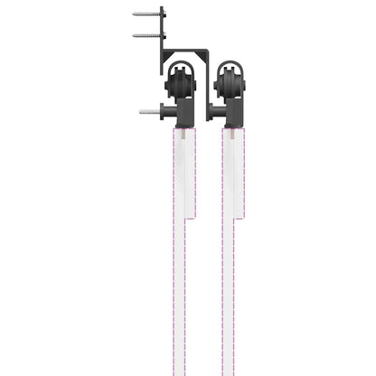 Schiebetürbeschlag-Set 152,5 cm Stahl Schwarz