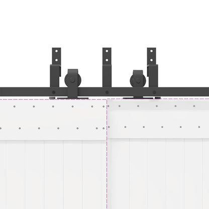 Schiebetürbeschlag-Set 152,5 cm Stahl Schwarz