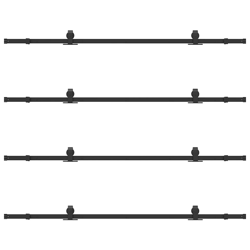 Schiebetürbeschlag-Set 213 cm Stahl Schwarz