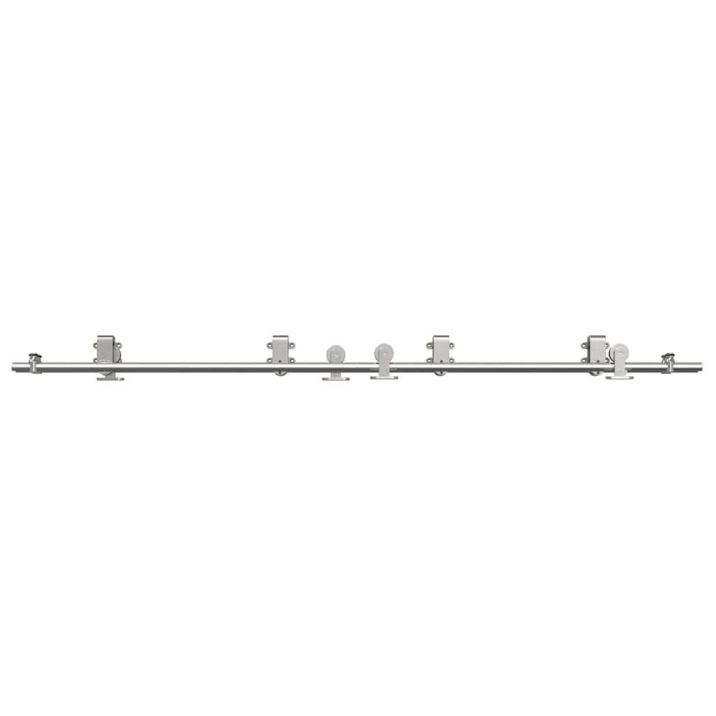 Schiebetür-Beschlagsatz 200 cm Edelstahl Silbern