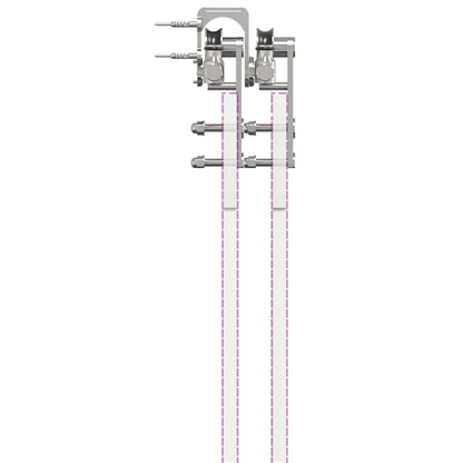 Schiebetür-Beschlagsatz 183 cm Edelstahl Silbern