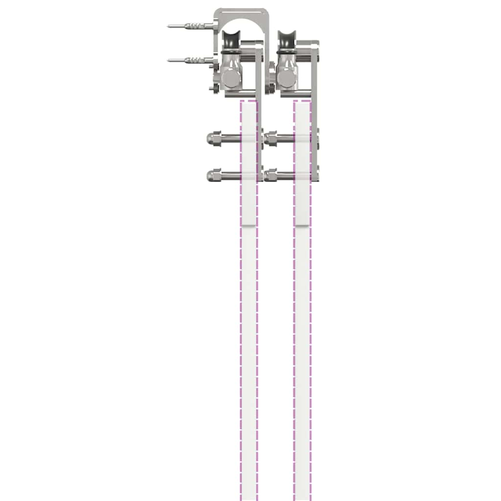 Schiebetür-Beschlagsatz 200 cm Edelstahl Silbern