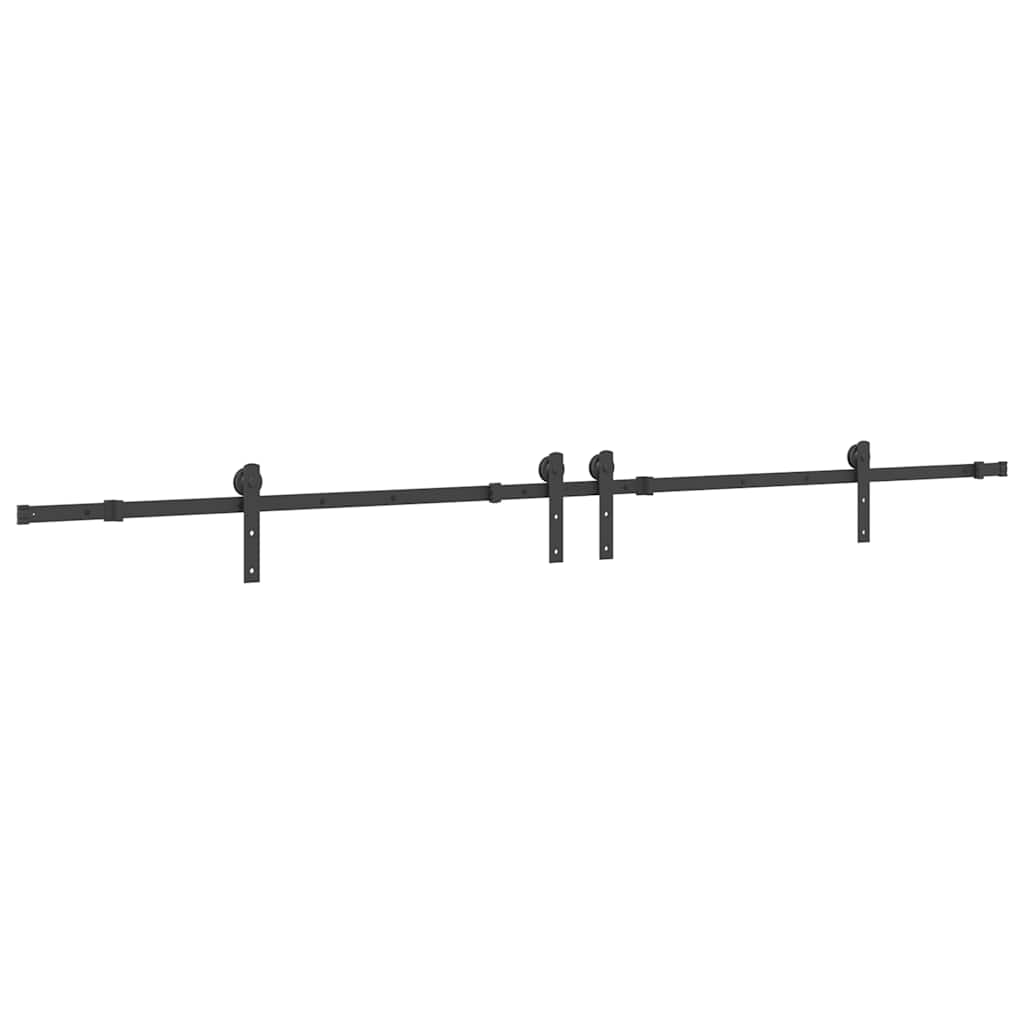 Schiebetürbeschlag-Set 152,5 cm Stahl Schwarz