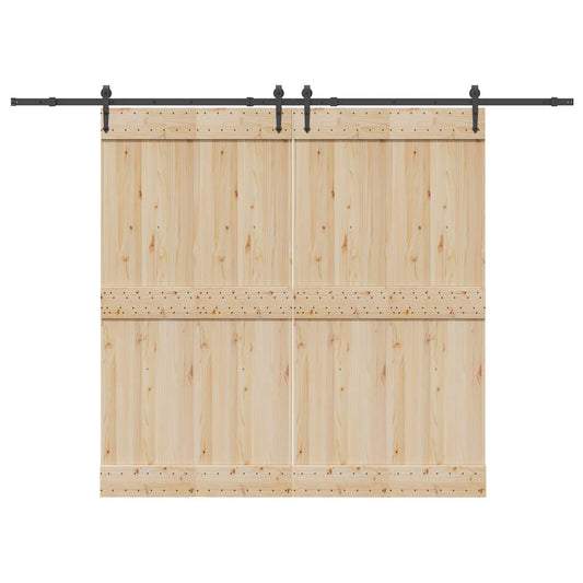 Schiebetürbeschlag-Set 152,5 cm Stahl Schwarz