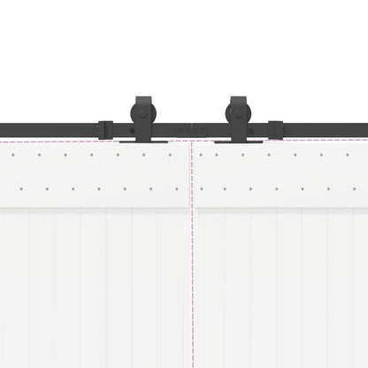 Schiebetürbeschlag-Set 200 cm Stahl Schwarz