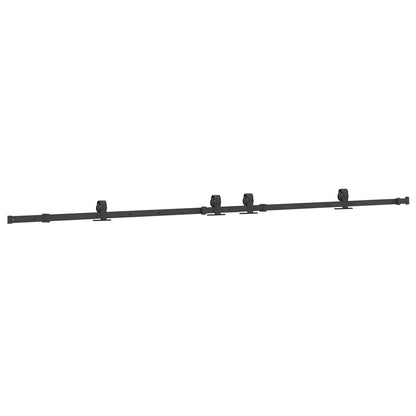 Schiebetürbeschlag-Set 152,5 cm Stahl Schwarz