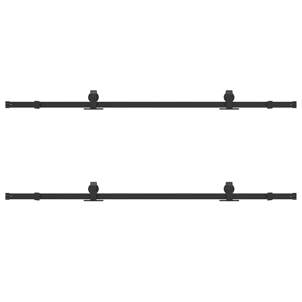 Schiebetürbeschlag-Set 152,5 cm Stahl Schwarz