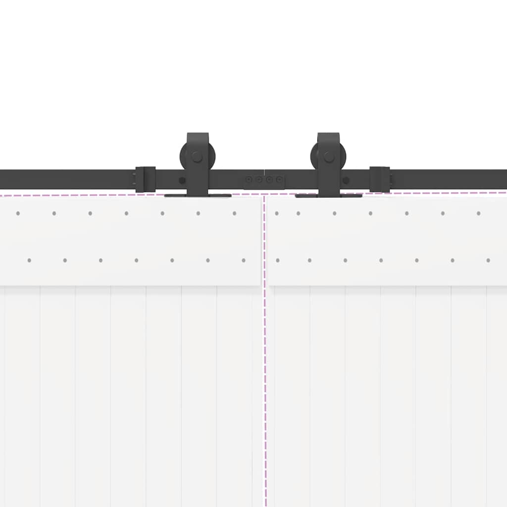 Schiebetürbeschlag-Set 213 cm Stahl Schwarz