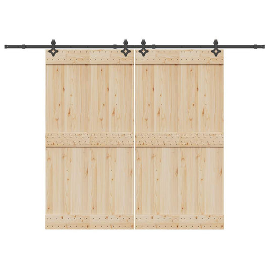 Schiebetürbeschlag-Set 152,5 cm Stahl Schwarz