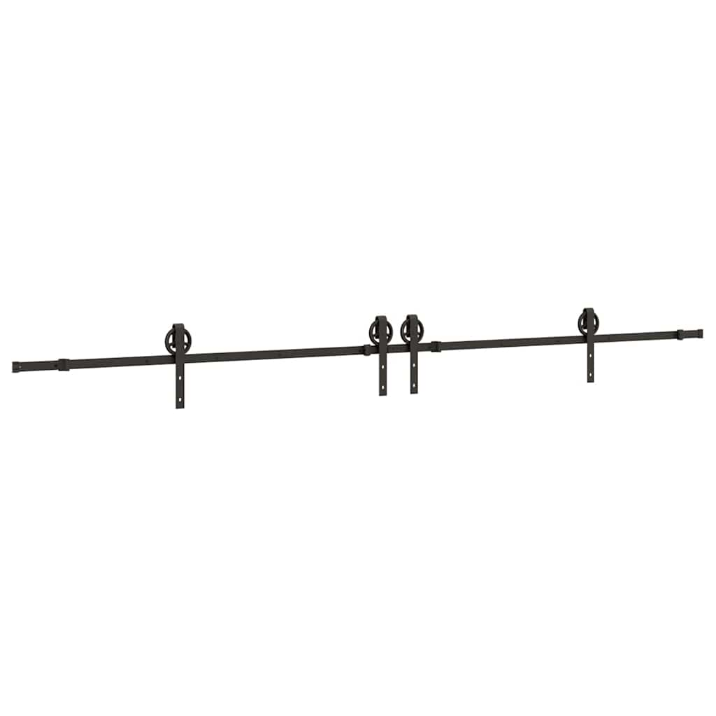 Schiebetürbeschlag-Set 183 cm Stahl Schwarz