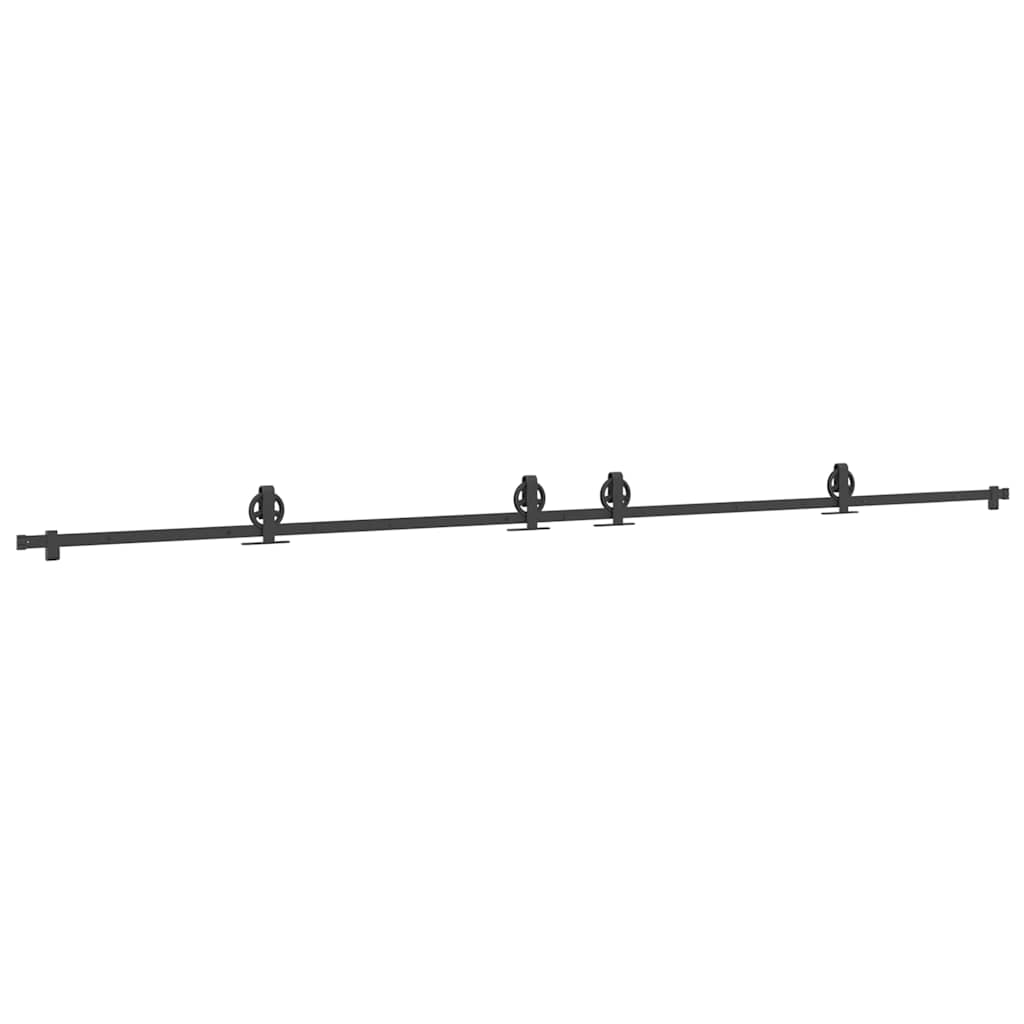 Schiebetürbeschlag-Set 200 cm Stahl Schwarz