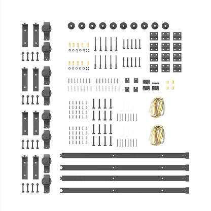 Schiebetürbeschlag-Set 183 cm Stahl Schwarz