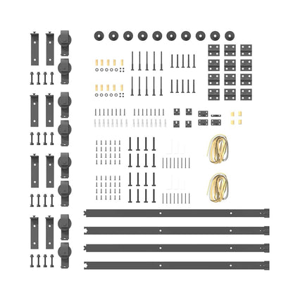 Schiebetürbeschlag-Set 200 cm Stahl Schwarz