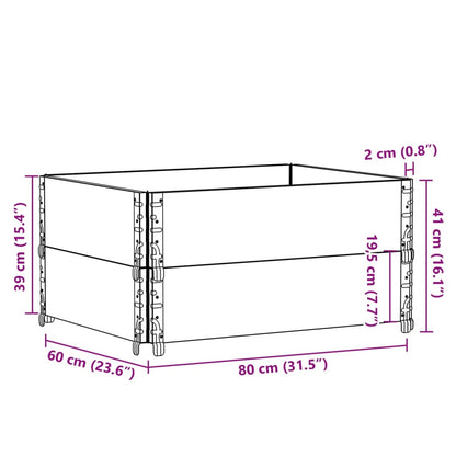 Paletten-Aufsatzrahmen 2 Stk. Grau 80x60 cm Massivholz Kiefer