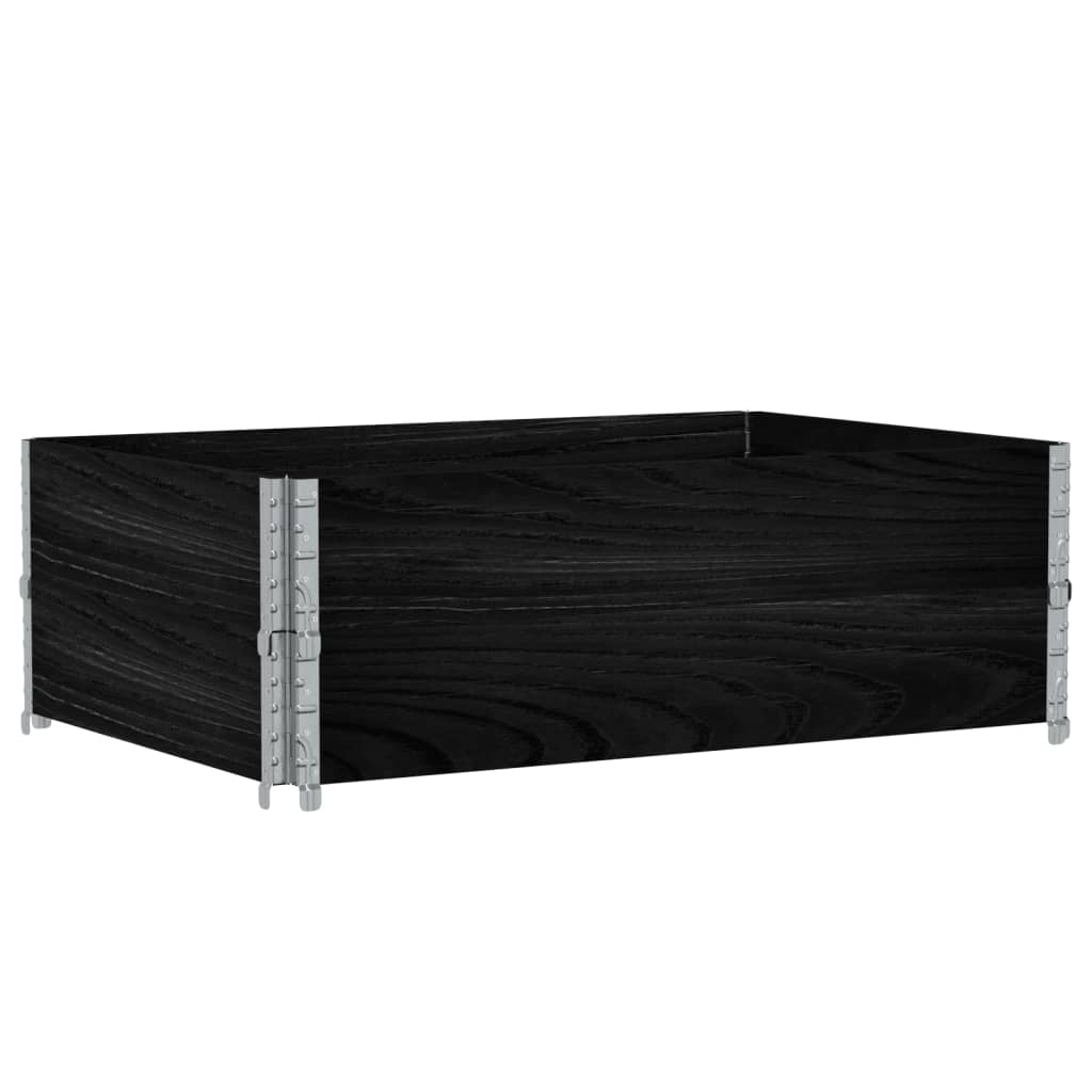 Paletten-Aufsatzrahmen 2 Stk. Schwarz 120x180 cm Massivholz