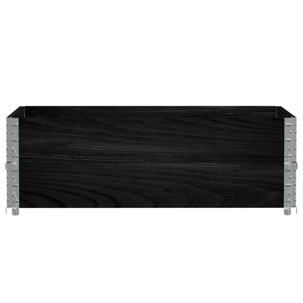 Paletten-Aufsatzrahmen 2 Stk. Schwarz 120x180 cm Massivholz