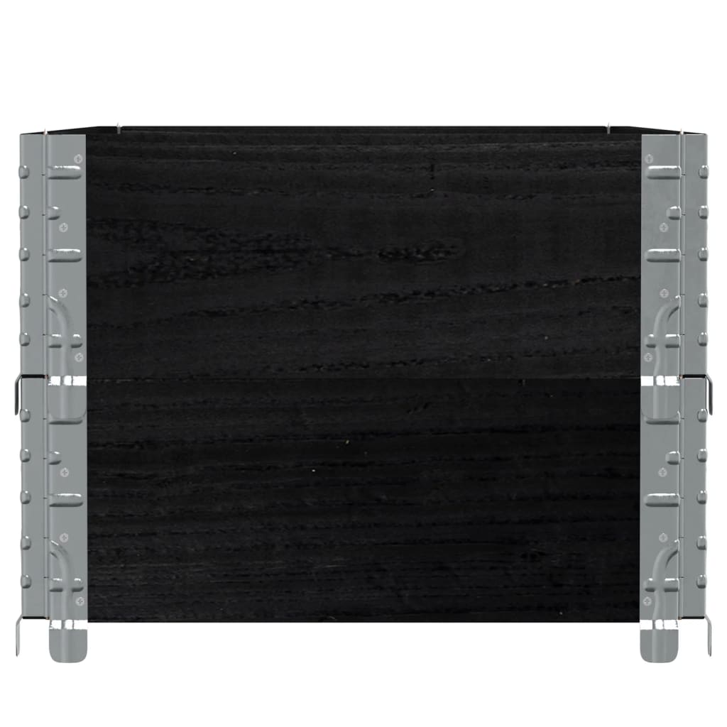 Paletten-Aufsatzrahmen 2 Stk. Schwarz 100x50 cm Massivholz