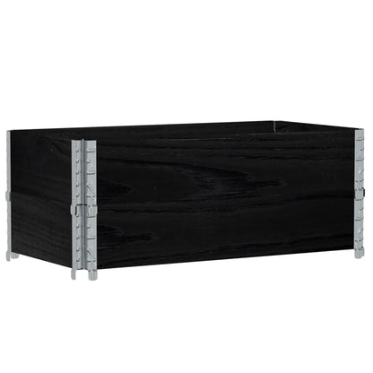 Paletten-Aufsatzrahmen 2 Stk. Schwarz 100x50 cm Massivholz