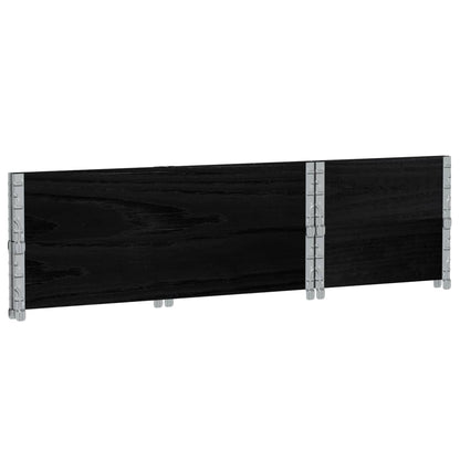 Paletten-Aufsatzrahmen 2 Stk. Schwarz 100x50 cm Massivholz