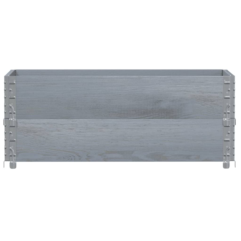 Paletten-Aufsatzrahmen 2 Stk. Grau 100x50 cm Massivholz Kiefer