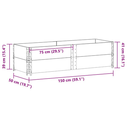 Paletten-Aufsatzrahmen 2 Stk. 150x50 cm Massivholz Kiefer