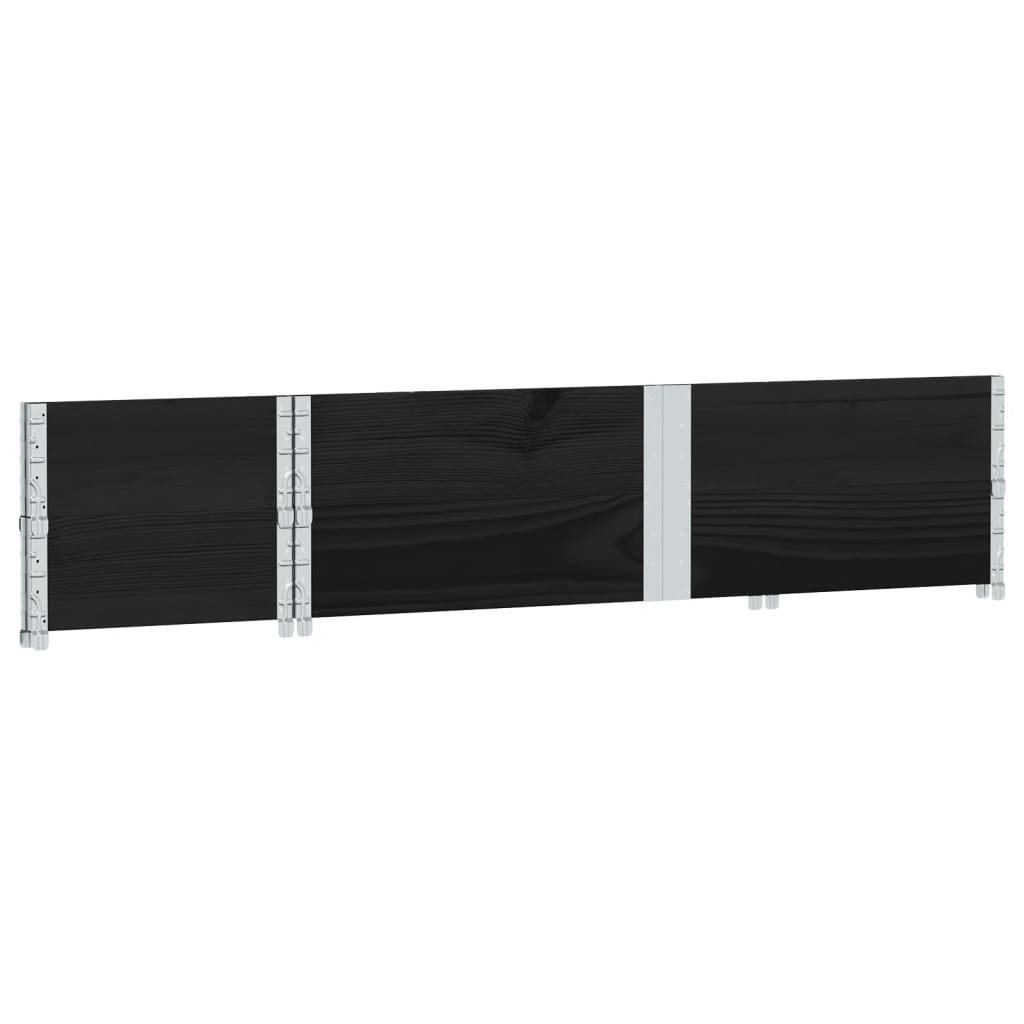 Paletten-Aufsatzrahmen 2 Stk. Schwarz 150x50 Massivholz Kiefer