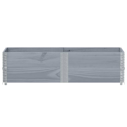 Paletten-Aufsatzrahmen 2 Stk. Grau 150x50 cm Massivholz Kiefer